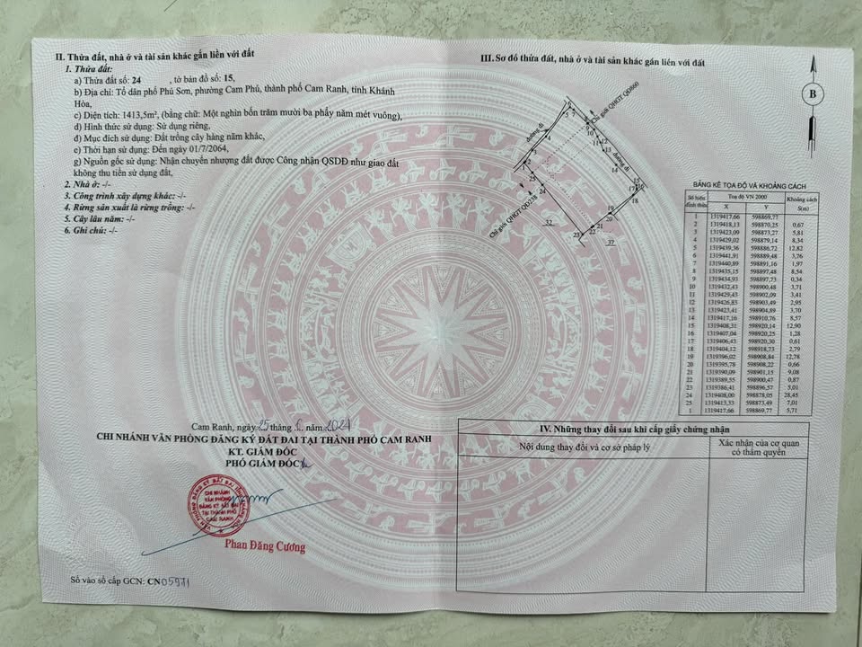 Đất nền Cam Ranh 1414m² giá 5.656 tỷ - Đầu tư sinh lời tuyệt vời!