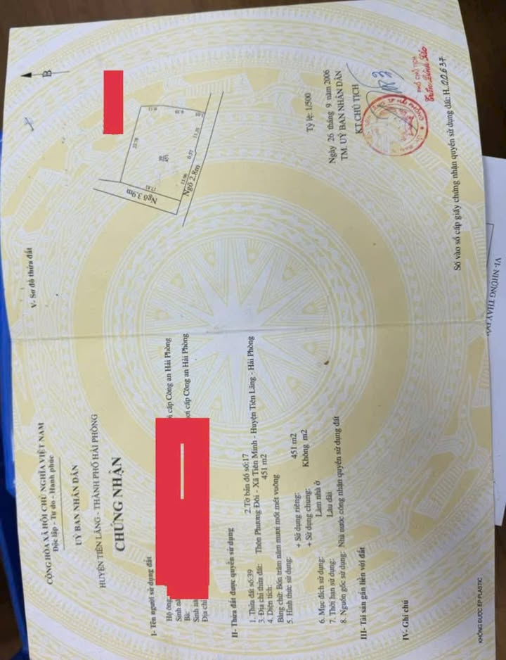 Đất thổ cư 450m² Tiên Minh, Tiên Lãng giá chỉ 2 tỷ - Đầu tư sinh lời lý tưởng!