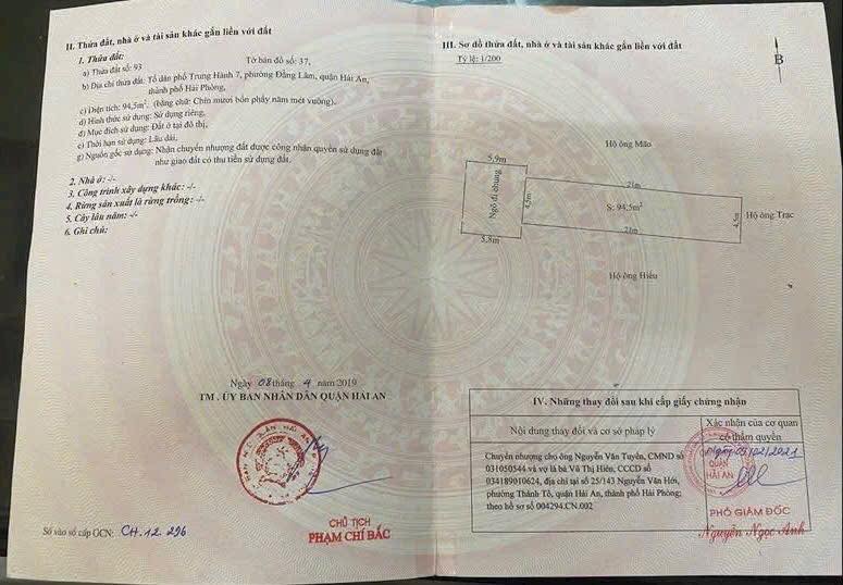 Đất mặt ngõ Trung Hành, Hải An, 94m² giá 4 tỷ - Ô tô vào tận nhà!