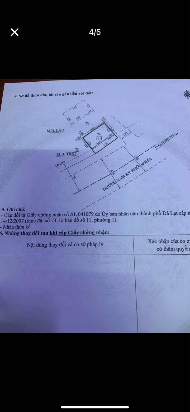 Bán nhà mặt tiền đường Nam Kỳ Khởi Nghĩa, Đà Lạt 34m² giá 8.9 tỷ - Cơ hội đầu tư sinh lời cao!