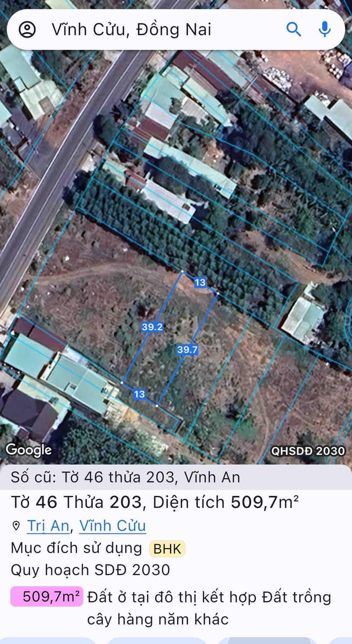 Đất nền Trị An, Vĩnh Cửu 442m² giá 600 triệu - Đầu tư sinh lời ngay!