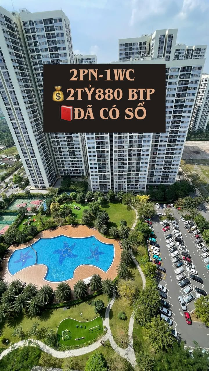 Căn hộ Vinhomes Grand Park Thủ Đức 59m² giá 2.88 tỷ - View hồ bơi thoáng mát!