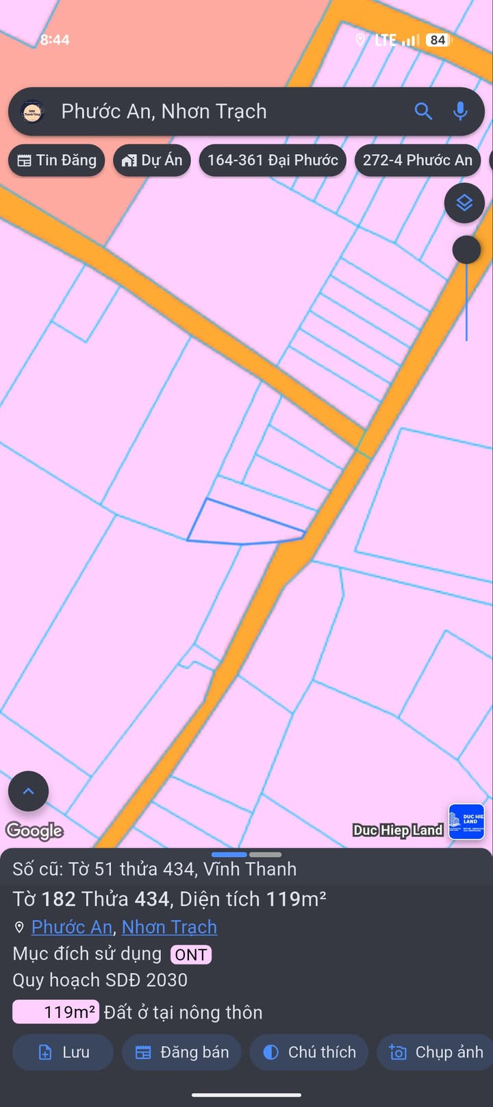 Đất nền Vĩnh Thanh, Nhơn Trạch 119m² giá 1.5 tỷ - Đầu tư ngay hôm nay!