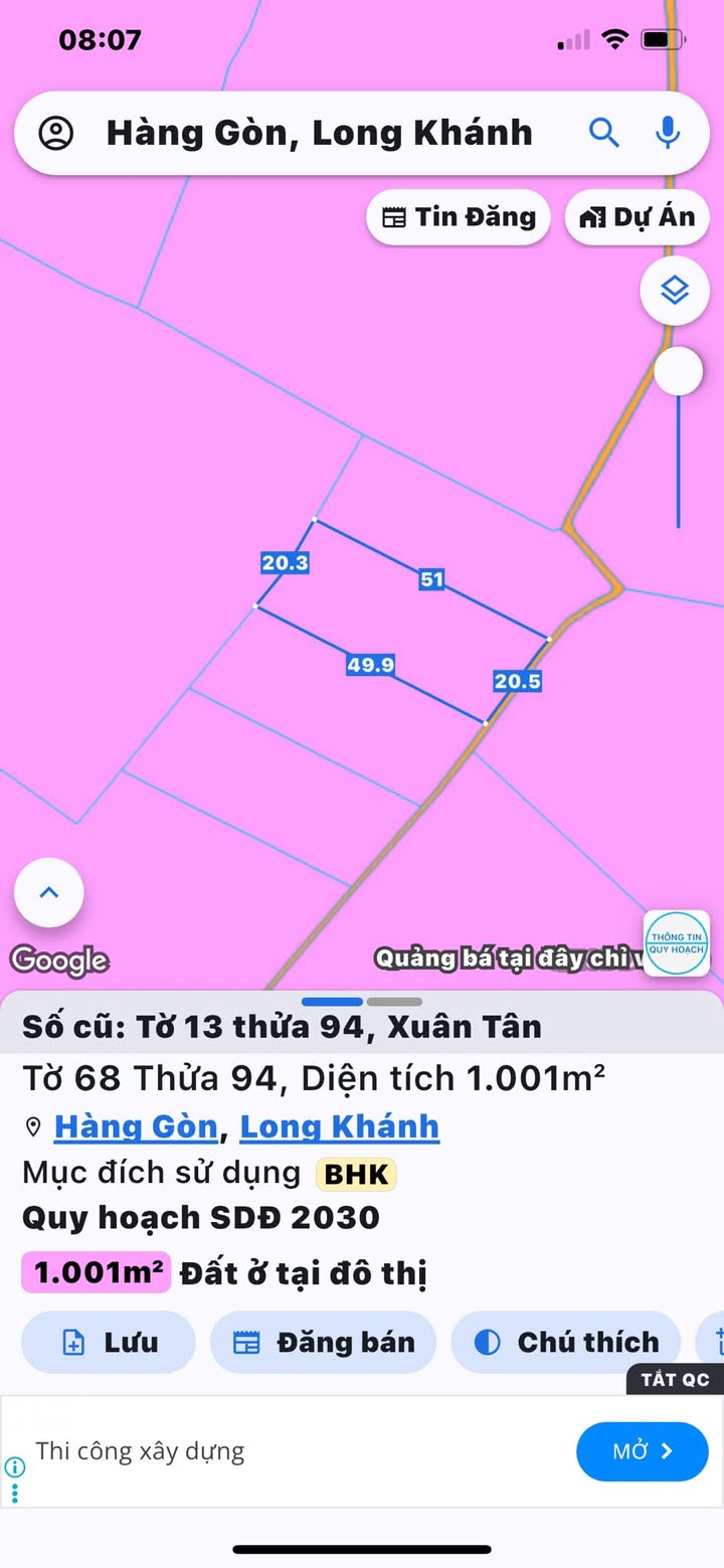 Đất thổ cư Hàng Gòn, Long Khánh 1000m² giá 1.45 tỷ - Sổ hồng chính chủ!