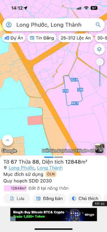 Đất nền Long Phước, Long Thành 12848m² - Tiềm năng sinh lời cao!