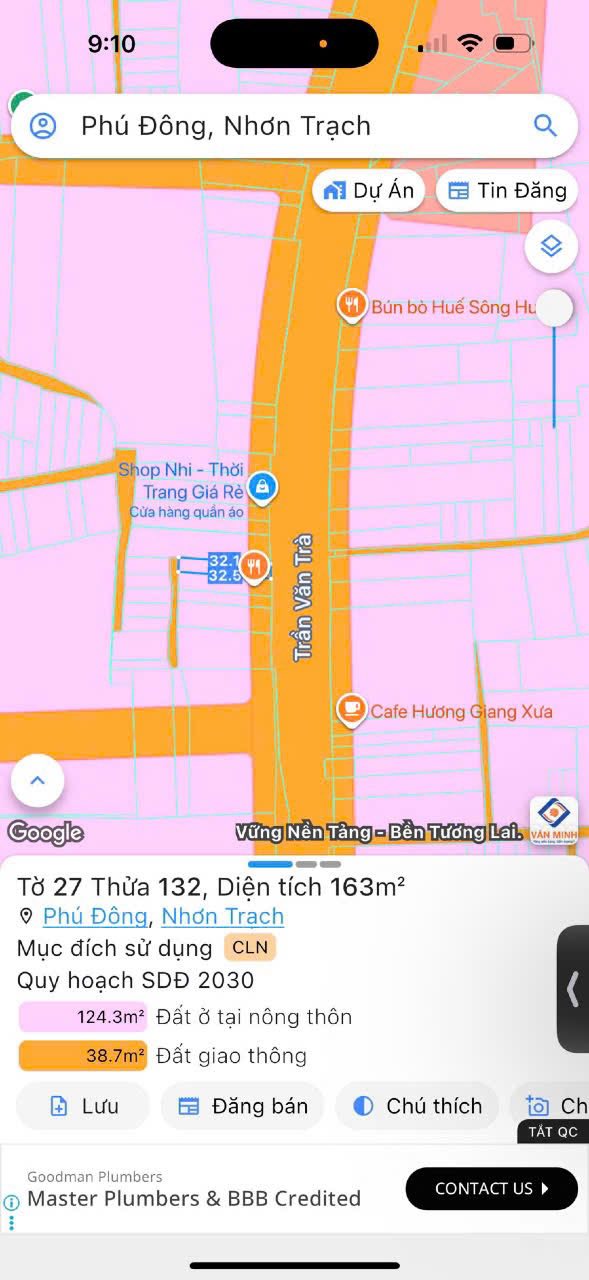 Nhà Mặt tiền Trần Văn Trà Nhơn Trạch 163m² giá 6.5 tỷ - Đã Full Thổ Cư 100%!