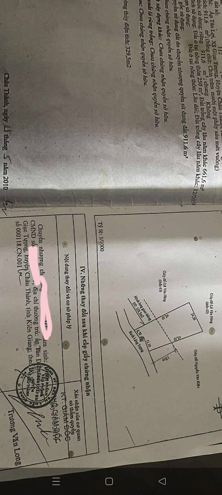 Đất thổ cư Giục Tượng Châu Thành 801m² giá 400 triệu - Cơ hội đầu tư hấp dẫn!