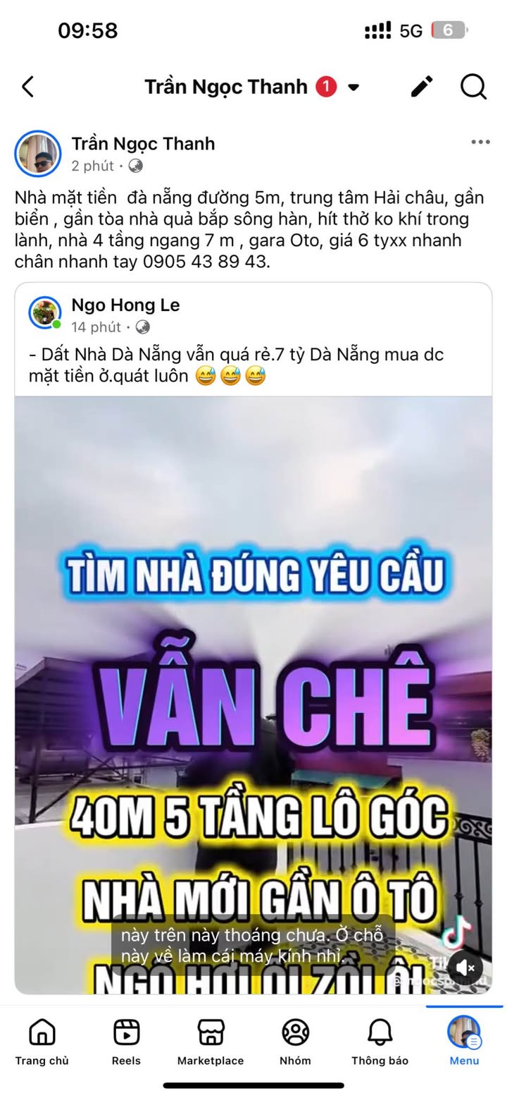 Nhà 4 tầng mặt tiền đường Thanh Bình, Đà Nẵng 60m² giá 6 tỷ - Gần biển, tiện ích đầy đủ!