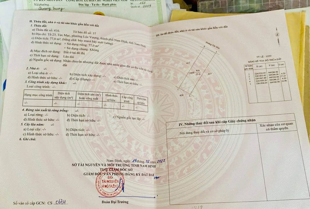 Bán đất mặt đường Vĩnh Mạc, Lộc Vượng 77m² - Giá chỉ 2.8 tỷ, cơ hội đầu tư hấp dẫn!