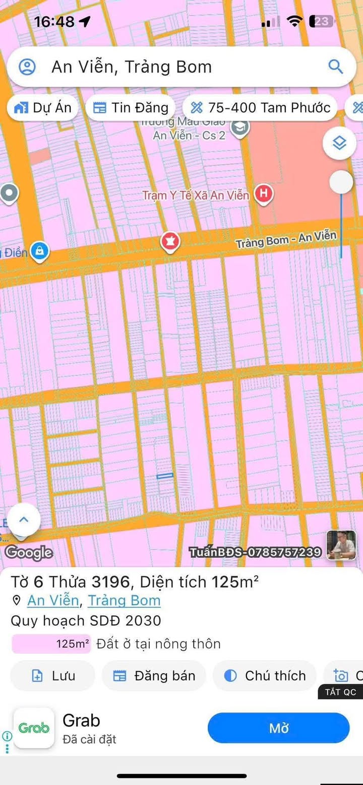 Đất thổ cư An Viễn Trảng Bom 125m² giá 1.1 tỷ - Cơ hội đầu tư hấp dẫn!