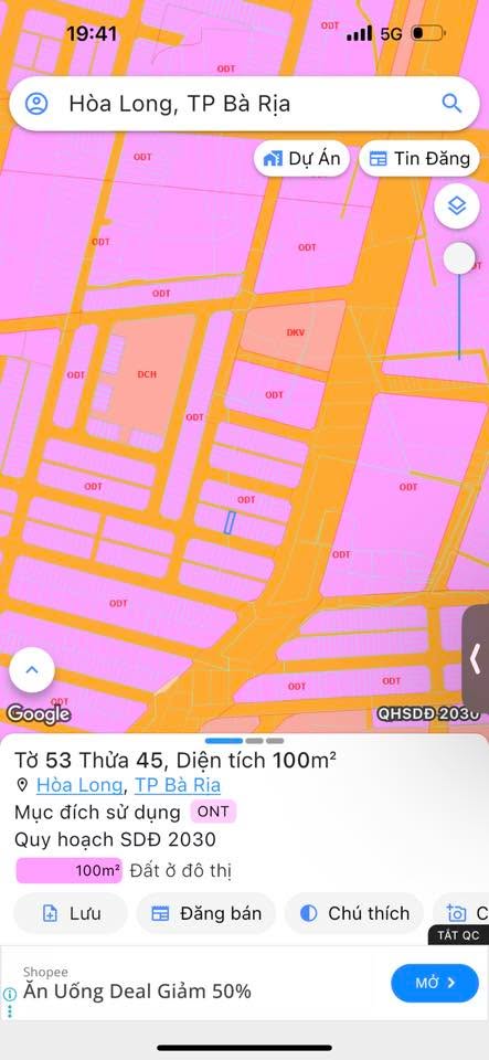 Đất nền Khu công nghiệp Sonadezi Bà Rịa - Vũng Tàu 100m² - Giá tốt đầu tư