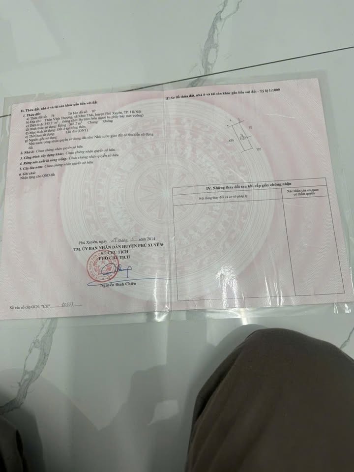 Đất thổ cư xã Khai Thái, huyện Phú Xuyên 343m² giá thỏa thuận - Cơ hội vàng cho đầu tư!