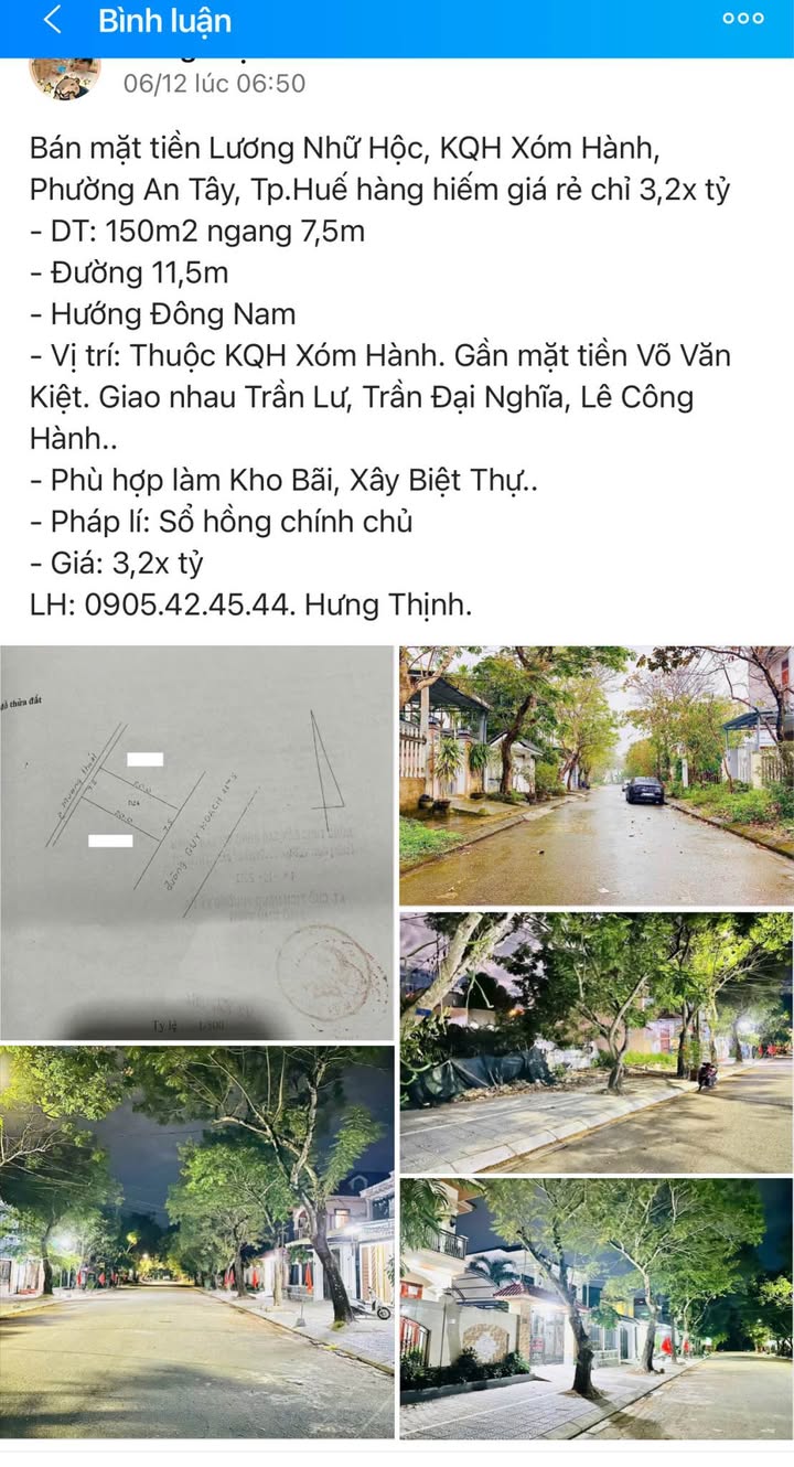 Đất mặt tiền Lương Nhữ Hộc, Phường An Tây, 150m² giá 3,2 tỷ - Cơ hội đầu tư tuyệt vời!