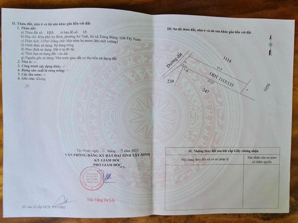 Đất nền An Tịnh Trảng Bàng 135m² giá 550 triệu - Sổ hồng riêng, đầu tư sinh lời!