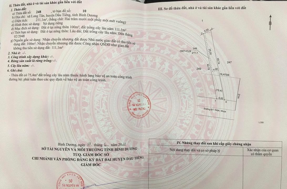 Đất mặt tiền ĐT 749A, xã Long Tân, 225m² giá 1.58 tỷ - Cơ hội đầu tư tốt!