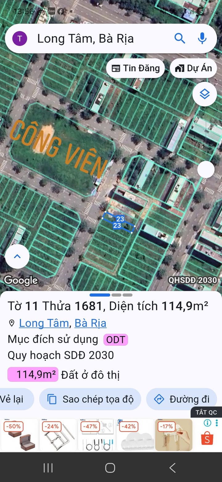 Đất thổ cư 115m² tại TDC Bắc Hương Lộ 10, Long Tâm - Giá 2.3 tỷ, cơ hội đầu tư tốt!