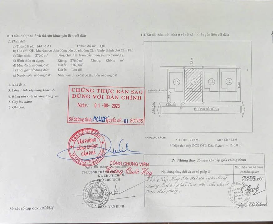 Bán đất Cẩm Bình, Cẩm Phả 276m² giá 5.397 tỷ - Hướng Nam, đường rộng 5m