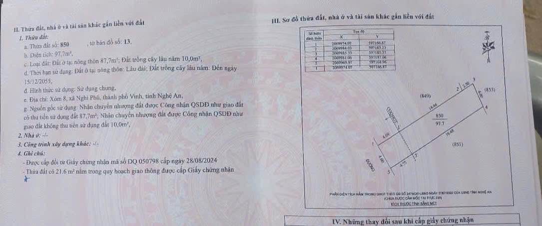 Bán đất tại Nghi Phú, Vinh 97m² giá 4 tỷ - Sổ đỏ chính chủ!