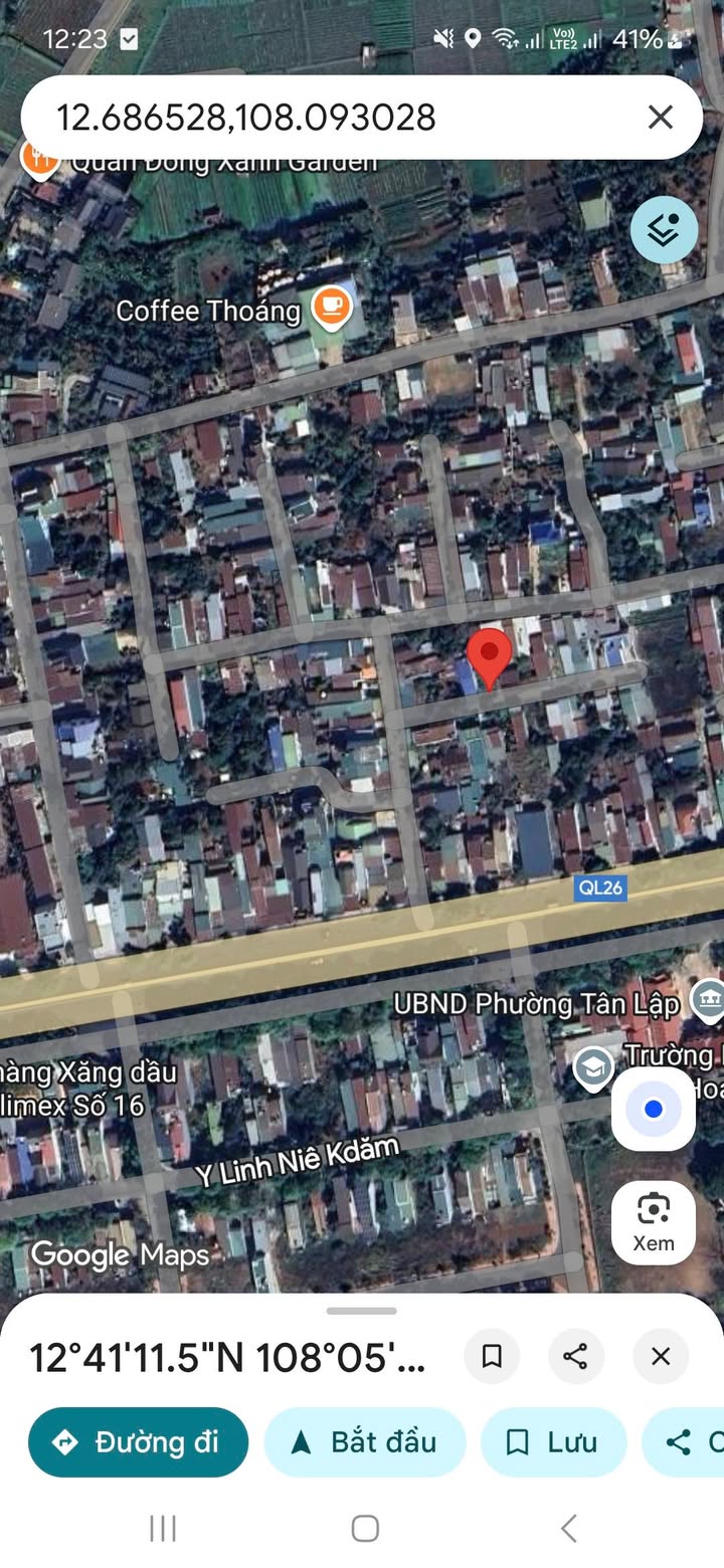 Đất hẻm 249 Phạm Văn Đồng, Buôn Ma Thuột 128.73m² giá 1.85 tỷ - Đối diện Ủy ban phường Tân Lập!