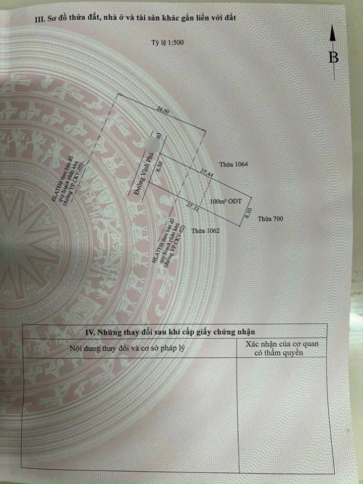 Đất thổ cư Vĩnh Phú 226m² giá 7.2 tỷ - Cơ hội đầu tư hấp dẫn!