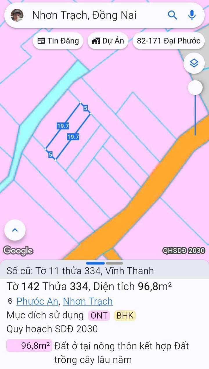 Đất nền Phước An Nhơn Trạch 97m² giá 1.2 tỷ - Khu dân cư hiện hữu, ô tô vào tận nơi!