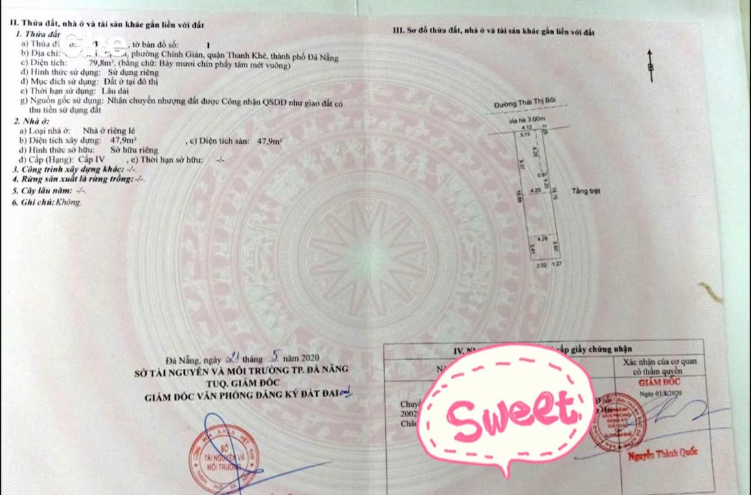 Nhà Mặt Tiền đường Thái Thị Bôi, Đà Nẵng 80m² giá 8.2 tỷ - Đầu tư sinh lời!