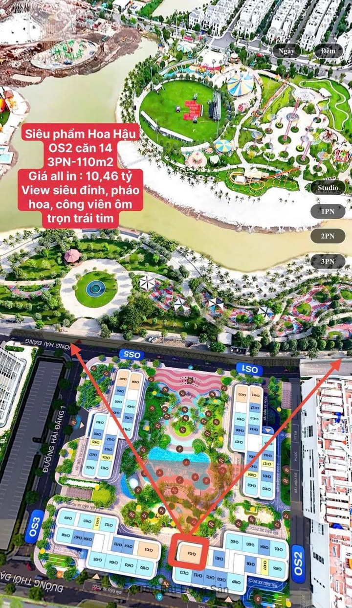 Căn hộ OS2 Thủ Đức 110m² giá 10.46 tỷ - View công viên tuyệt đẹp!