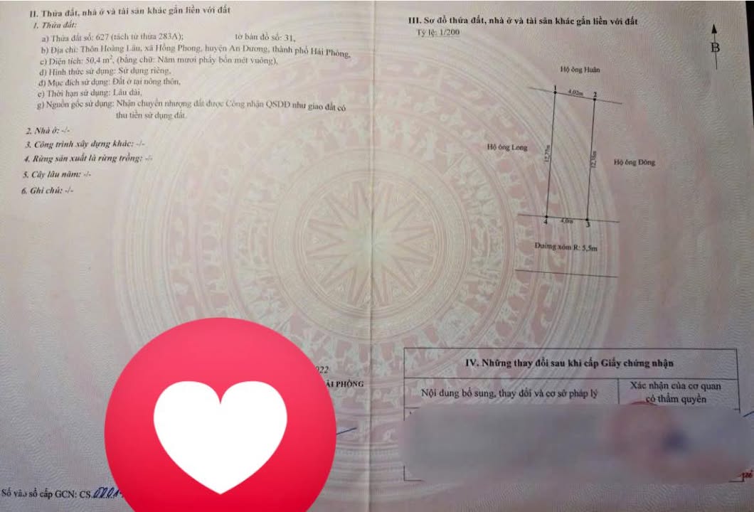 Đất nền An Dương Hải Phòng 50m² - Gần KCN, đầu tư sinh lời ngay!