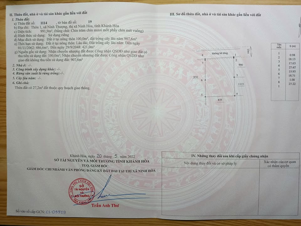 Đất nền Ninh Thượng 972m² giá 64.8 tỷ - Sổ đỏ chính chủ, thổ cư 100%!