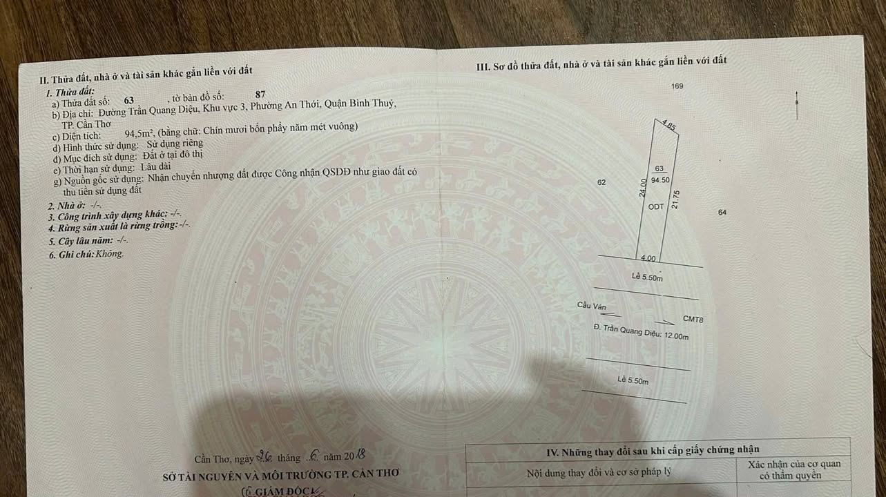 Nhà mặt tiền Trần Quang Diệu, Cần Thơ 94m² giá 7.9 tỷ - Đang cho thuê 12 triệu/tháng!