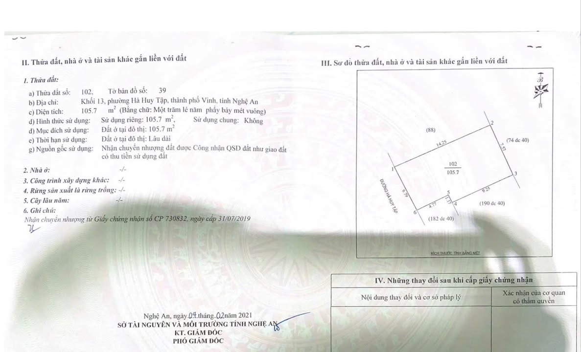 Đất mặt tiền đường Hà Huy Tập Vinh 105.7m² giá 16 tỷ - Đầu tư sinh lời ngay!