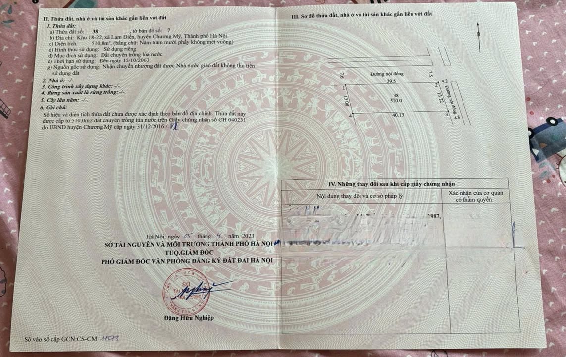 Đất Nông Nghiệp Chính Chủ Bán Gấp Tại Xã Quảng Bị, Huyện Chương Mỹ 510m² - Giá Chỉ 1,3 Tỷ!