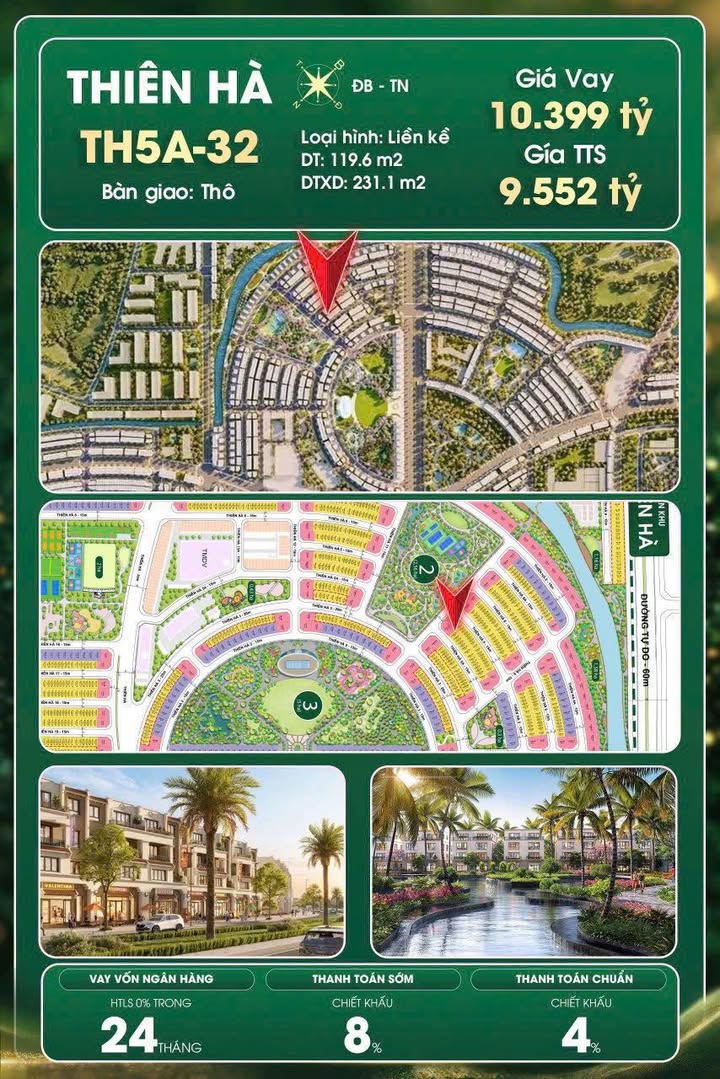 Nhà liền kề xẻ khe Dương Kinh Hải Phòng 119.6m² giá 9.552 tỷ - Cơ hội đầu tư hiếm có!