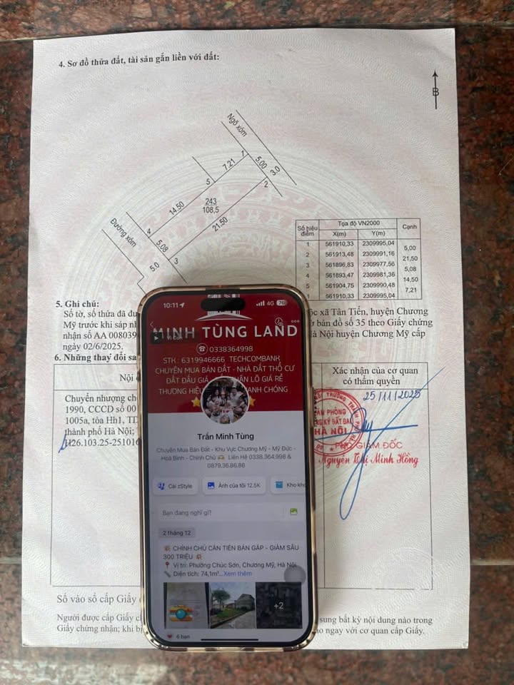 Đất nền Gò Chè, Xuân Mai 109m² giá 2 tỷ - Vị trí đắc địa, đầu tư sinh lời!