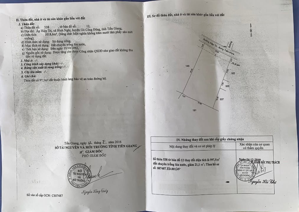 Đất mặt tiền DH05B 997.5m² giá 2.4 tỷ - Gần chợ Vạn Thành