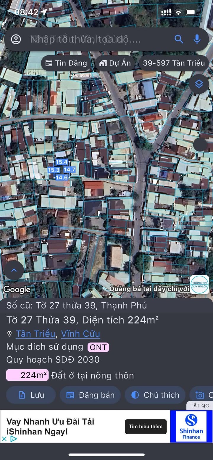 Đất thổ cư Thạnh Phú 224m² giá 3.1 tỷ - Vị trí vàng gần chợ