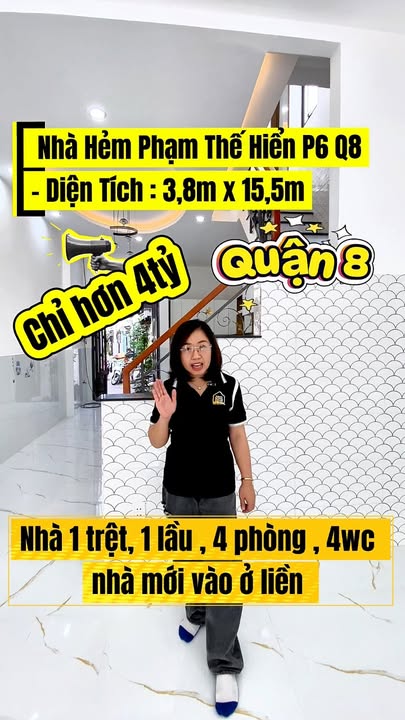Nhà hẻm 3m Phạm Thế Hiển, P6, Q8 - 58.9m² giá 4.58 tỷ - Sẵn sàng vào ở ngay!