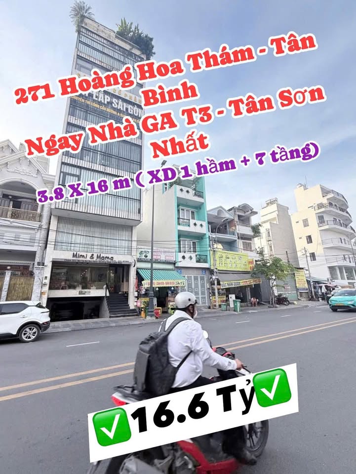 Nhà Phố Mặt Tiền Kinh Doanh 271 Hoàng Hoa Thám, Tân Bình - 16.6 Tỷ - Vị Trí Đắc Địa Gần Ga T3