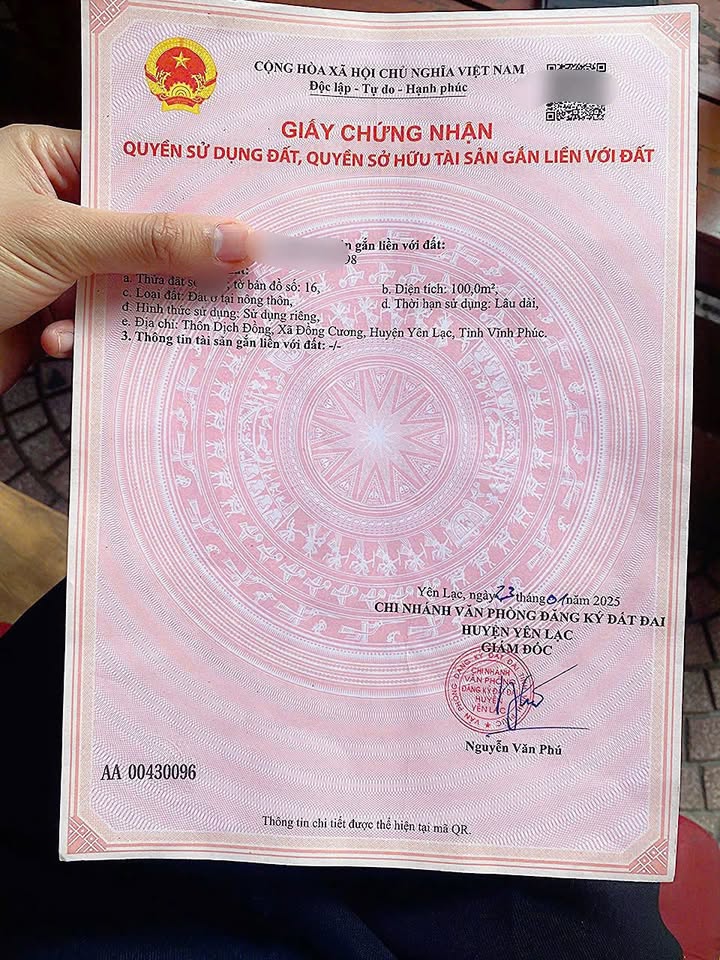 Đất nền Đồng Cương, Yên Lạc 100m² giá 3.7 tỷ - Vị trí kinh doanh đắc địa!