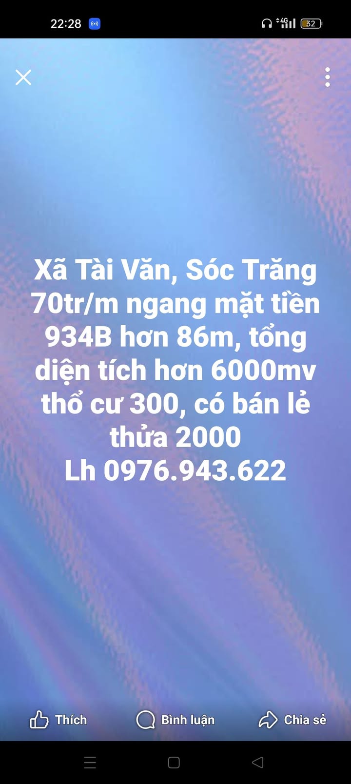 Đất nền mặt tiền đường 934B, Tài Văn, Sóc Trăng 6000m² - Cơ hội đầu tư sinh lời!