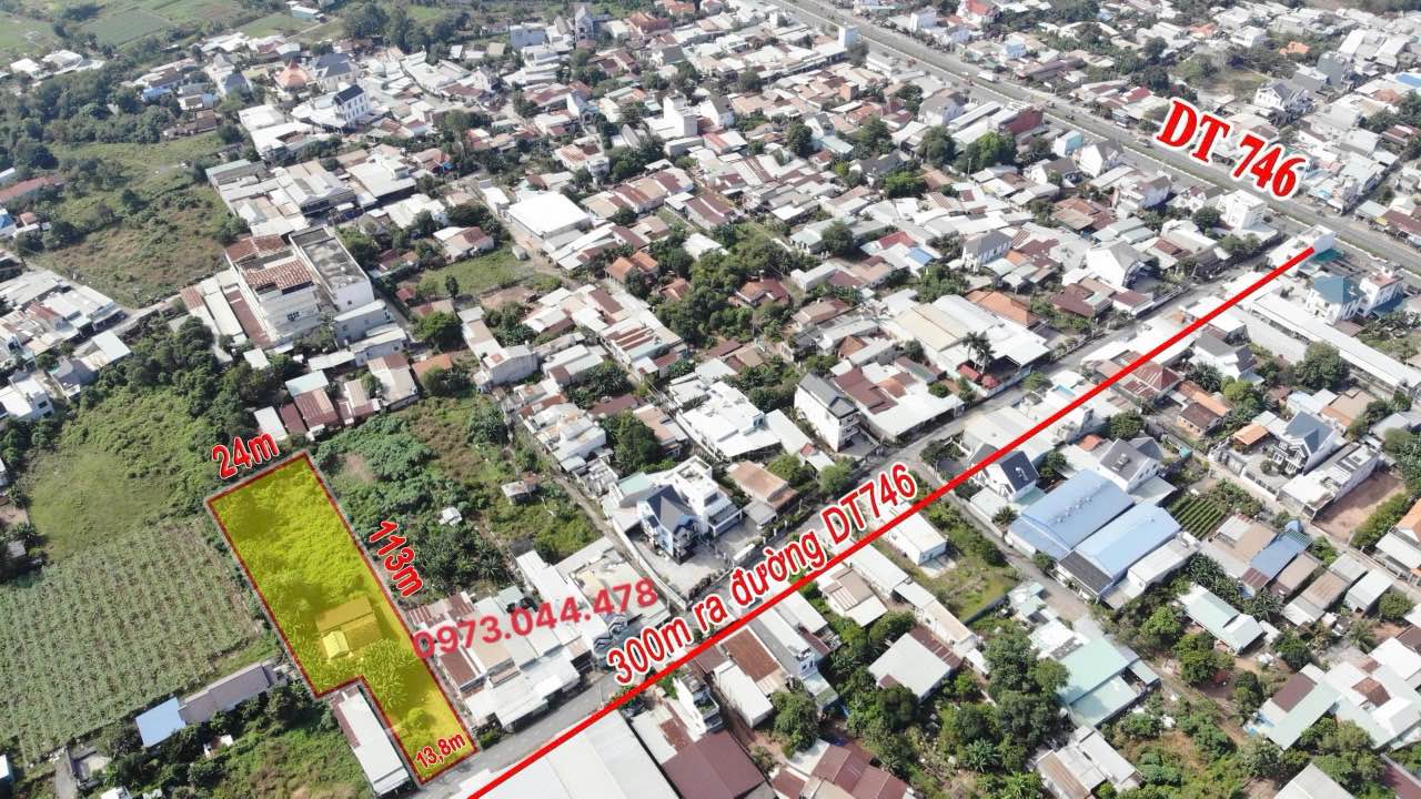 Đất nền 2.496m² tại Tân Vĩnh Hiệp, Bình Dương - Phù hợp kinh doanh đa ngành!