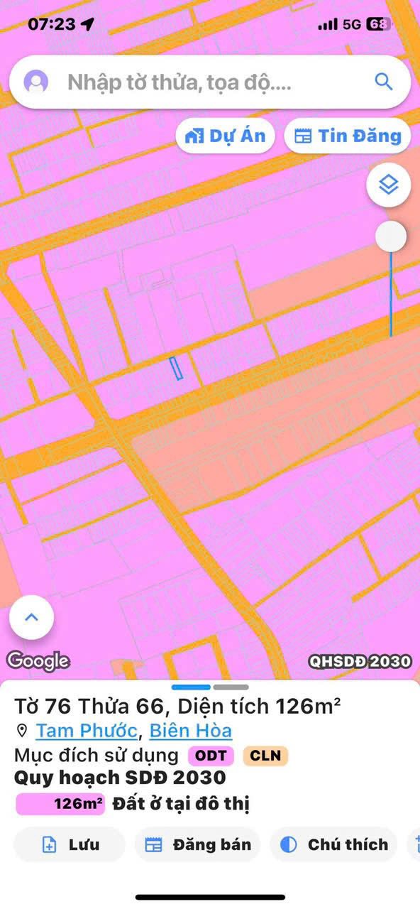 Đất thổ cư Tam Phước, Biên Hòa 127m² giá 1.8 tỷ - Vị trí đẹp, gần khu công nghiệp!