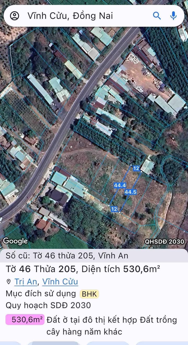 Đất nền Vĩnh An - Trị An 468m² giá 600 triệu - Đầu tư sinh lời ngay!