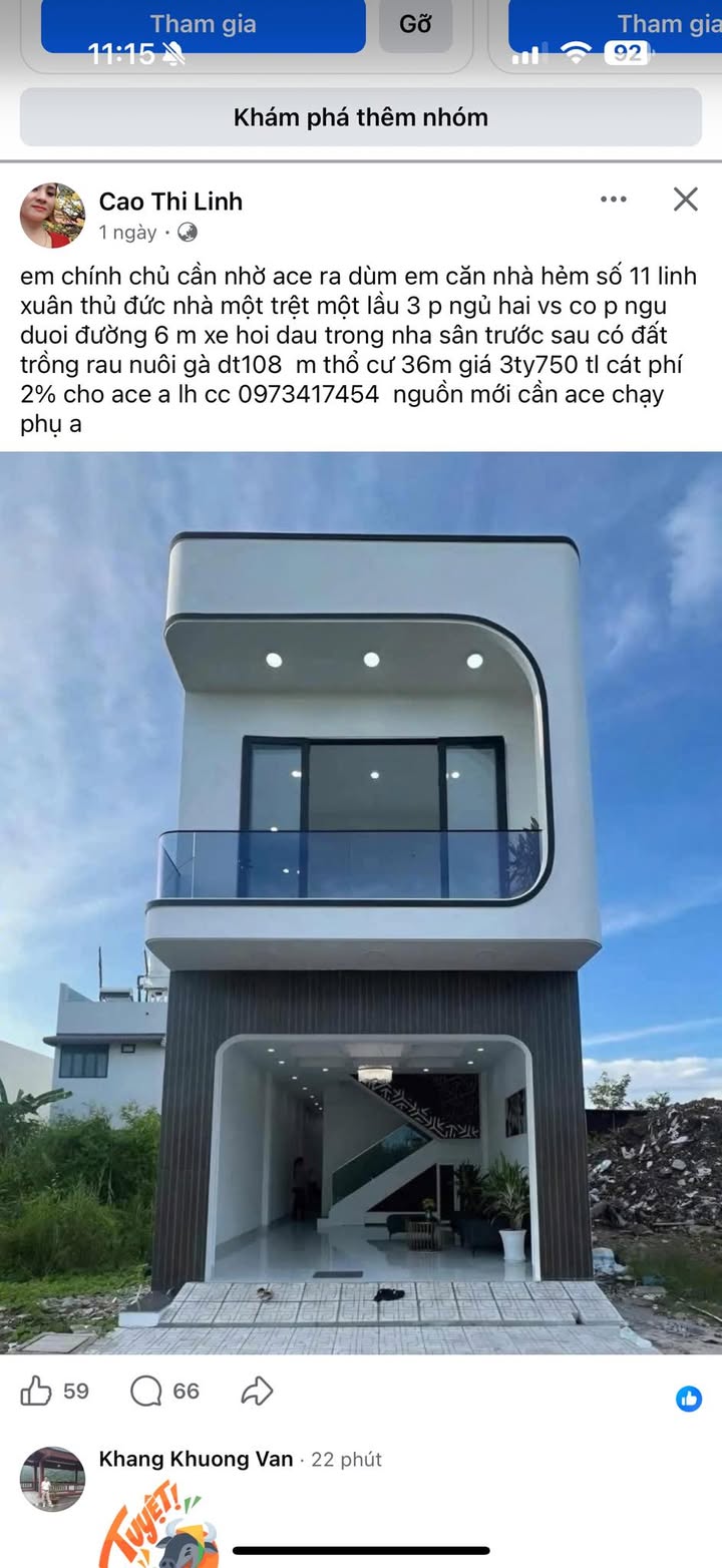 Nhà riêng Hẻm 11 Linh Xuân, Thủ Đức 108m² giá 3.75 tỷ - Sổ hồng chính chủ!