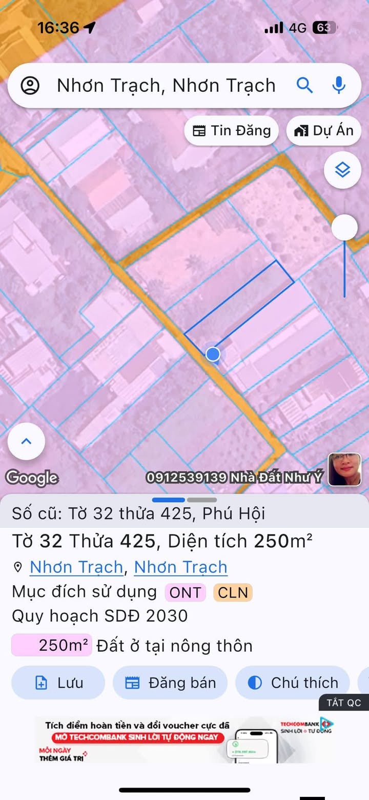 Đất thổ cư Phú Hội Nhơn Trạch 248m² giá chỉ 2.2 tỷ - Cơ hội đầu tư hợp lý!