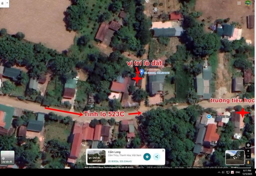 Đất nền Cẩm Long, Cẩm Thủy 216m² giá thỏa thuận - Dân cư đông đúc, tiện ích xung quanh!