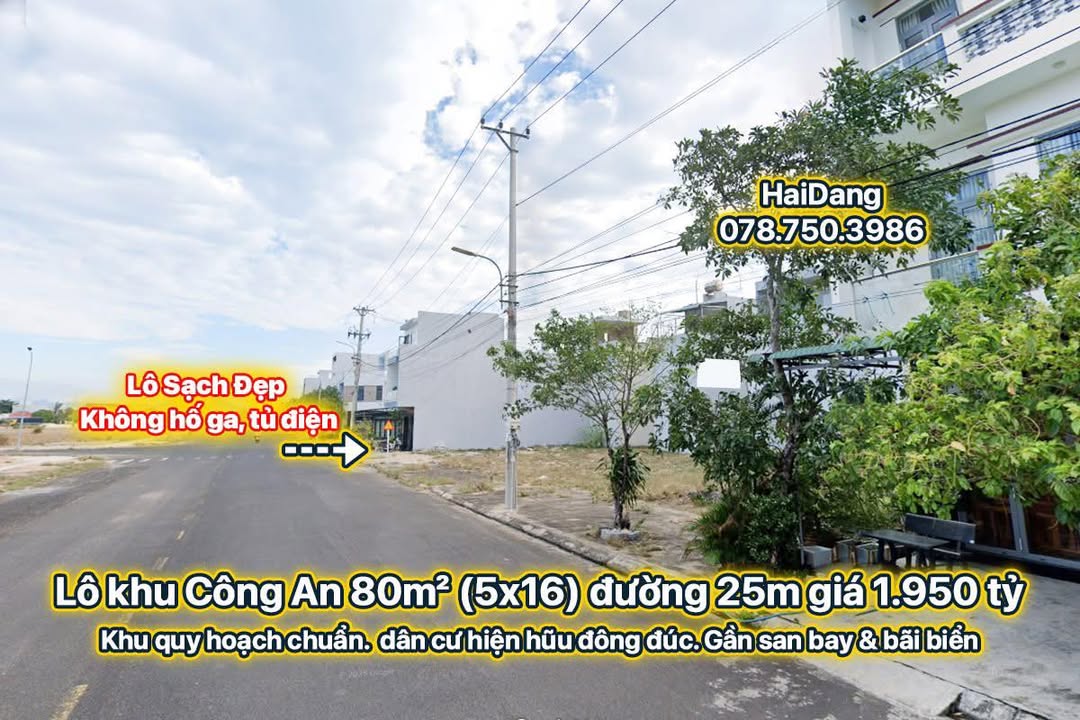 Đất nền 80m² khu Công An, Phú Thạnh, Tuy Hòa - Giá chỉ 1.95 tỷ!