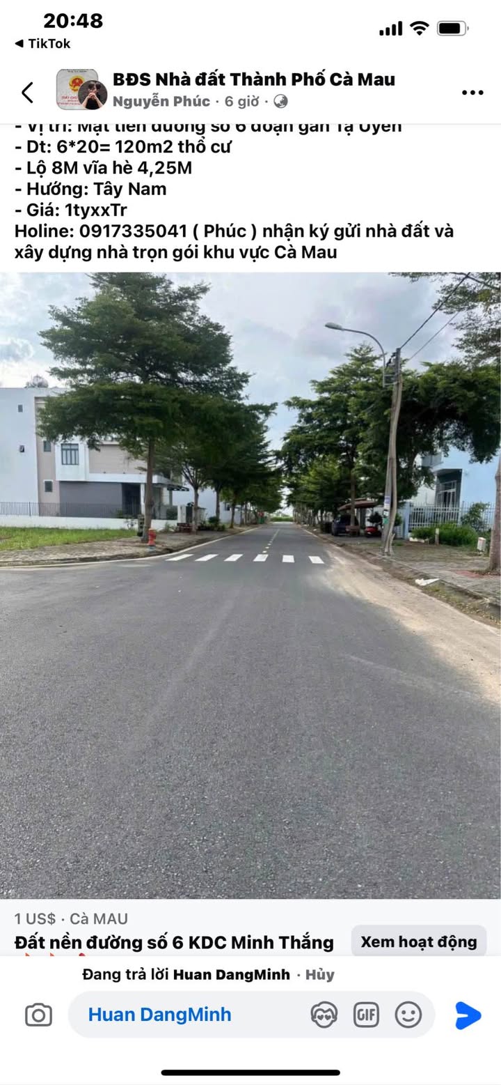 Đất nền KDC Minh Thắng, Cà Mau 120m² - Đầu tư sinh lời lý tưởng!