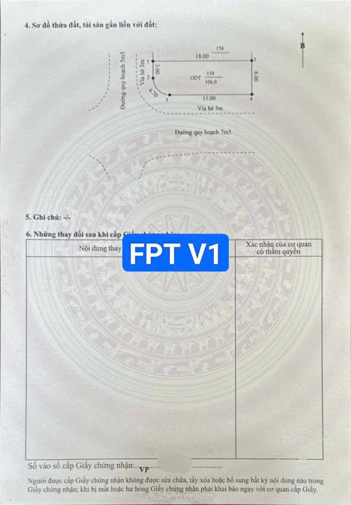 Đất nền FPT V1 106m² giá 6.75 tỷ - Góc 2 mặt tiền kinh doanh sầm uất!