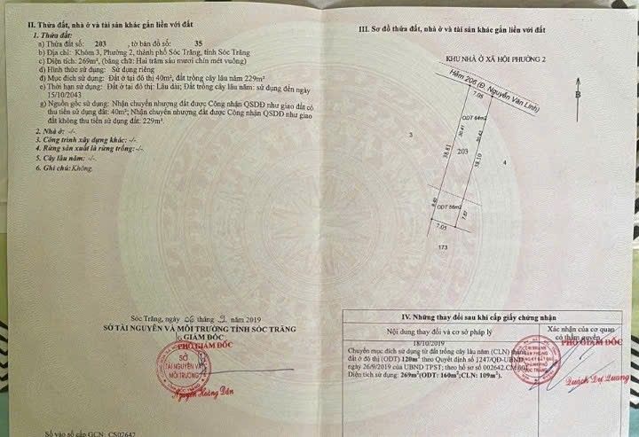 Đất nền mặt tiền hẻm 206 Nguyễn Văn Linh, Sóc Trăng - Diện tích 315m², giá 2.7 tỷ - Cơ hội đầu tư lý tưởng!